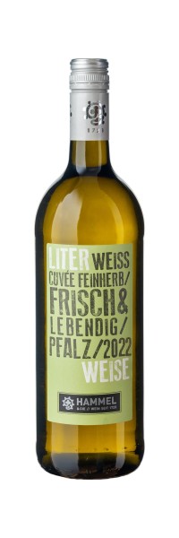 Literweise Cuvée Weiss Feinherb Rivaner & Silvaner Weingut Hammel & Cie 2022 | 6Fl. | 1 Liter